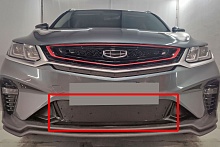 Зимняя заглушка радиатора на стяжке низ (2 части) для Belgee X50 I