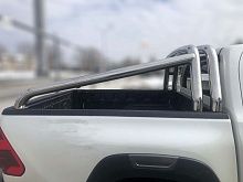 Защитная дуга двойная d76/76 мм для Toyota Hilux VIII Рестайлинг